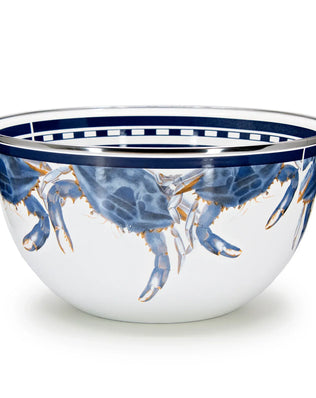 SE89 - Blue Crab Large Salad Bowl - Golden Rabbit Enamelware
