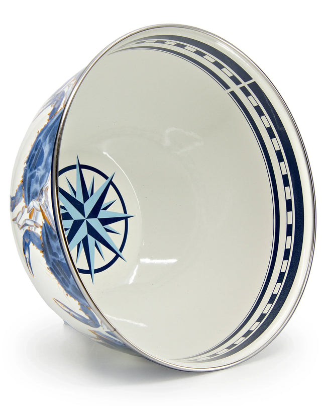 SE89 - Blue Crab Large Salad Bowl - Golden Rabbit Enamelware