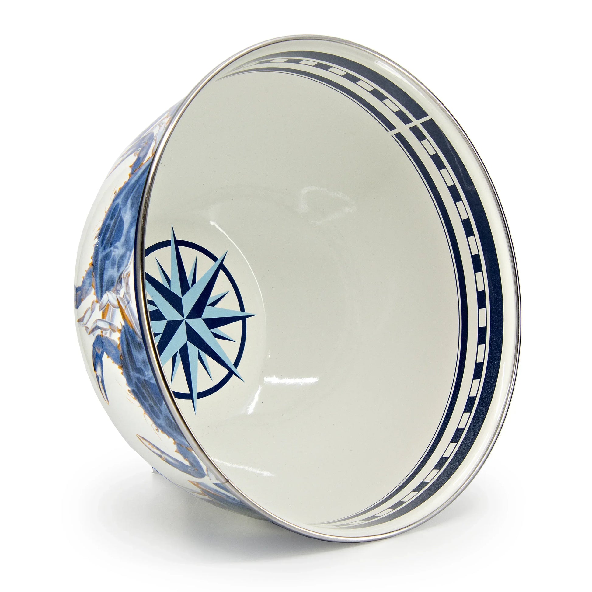 SE89 - Blue Crab Large Salad Bowl - Golden Rabbit Enamelware