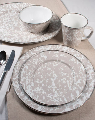 TP30 - Taupe Swirl Nesting Bowls - Golden Rabbit Enamelware