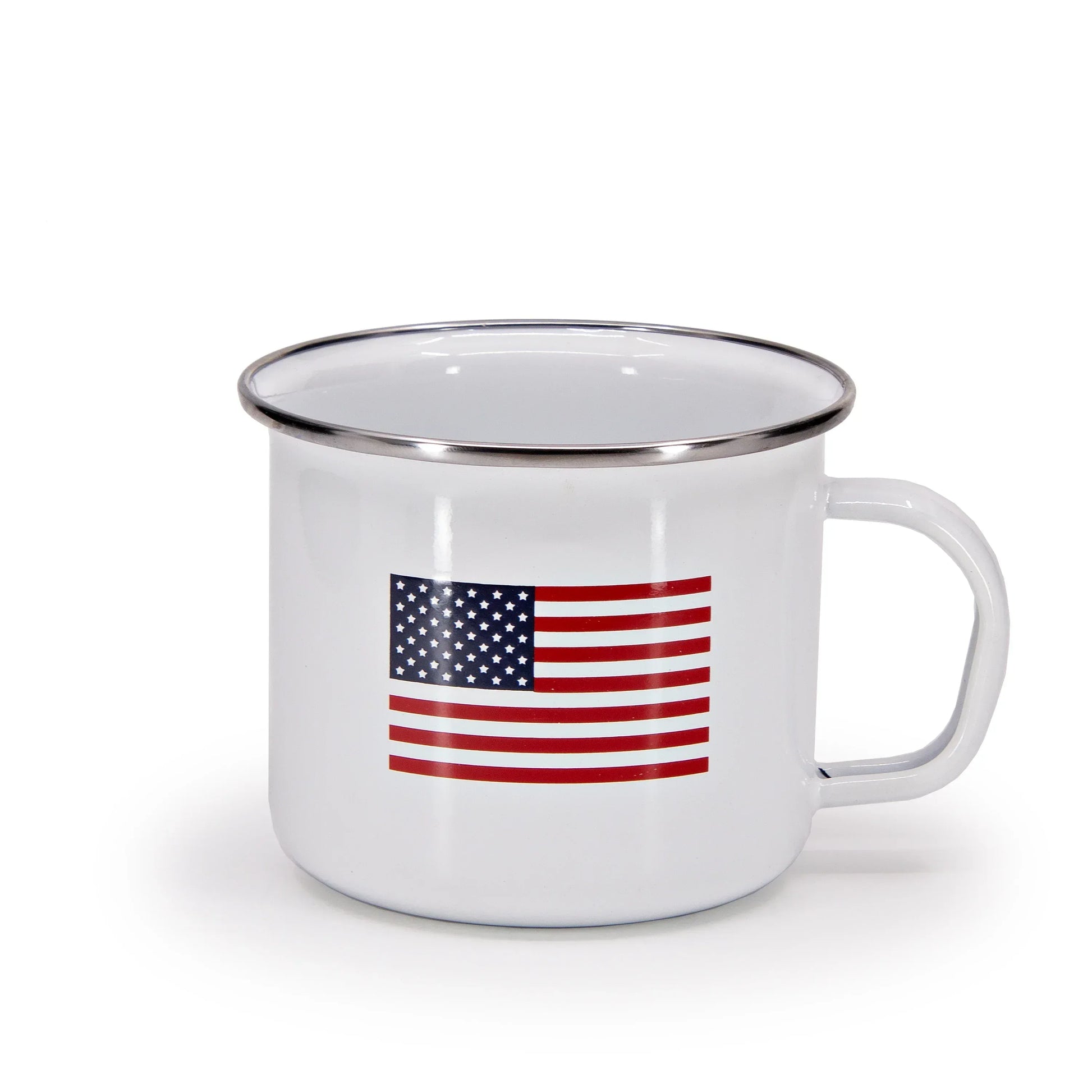 US28S4 - Set of 4 US Flag Grande Mugs - Golden Rabbit Enamelware