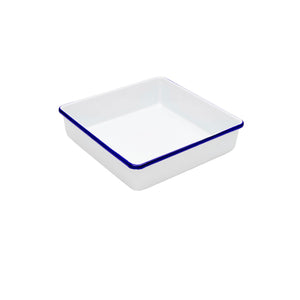 ecomposer-color-blue rim, V101BLU - Vintage Square Brownie Pan, Blue Rim