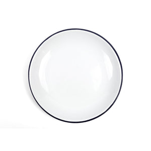 ecomposer-color-black rim, V124BLA-4 - Vintage Coupe Dinner Plates, Set of 4, Black Rim