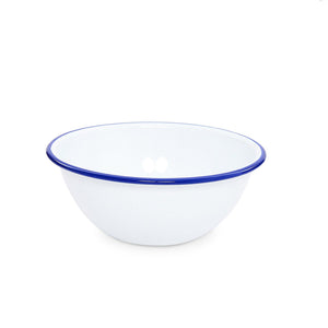 ecomposer-color-blue rim, V18BLU - Vintage Small Serving Bowl, Blue Rim