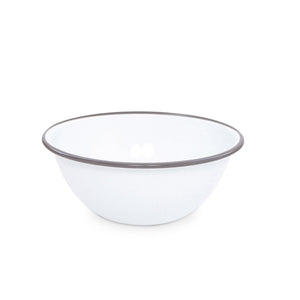 ecomposer-color-grey rim, V18GRY - Vintage Small Serving Bowl, Grey Rim