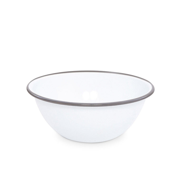 ecomposer-color-grey rim, V18GRY - Vintage Small Serving Bowl, Grey Rim