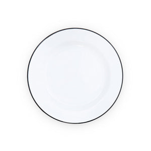 ecomposer-color-black rim, V20BLA-4 - Vintage Dinner Plates, Set of 4, Black Rim