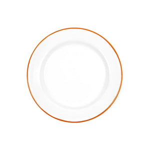 ecomposer-color-orange rim, V20ORA-4 - Vintage Dinner Plates, Set of 4, Orange Rim