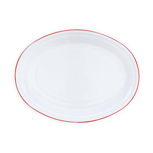 ecomposer-color-red rim, V61RED - Vintage Oval Platter, Red Rim