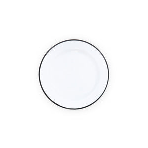 ecomposer-color-black rim, V99BLA-4 - Vintage Flat Salad Plates, Set of 4, Black Rim