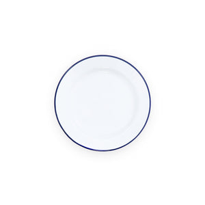 ecomposer-color-blue rim, V99BLU-4 - Vintage Flat Salad Plates, Set of 4, Blue Rim
