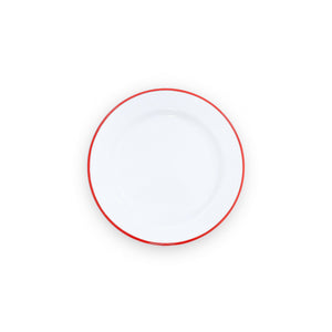 ecomposer-color-red rim, V99RED-4 - Vintage Flat Salad Plates, Set of 4, Red Rim