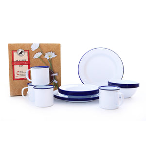 ecomposer-color-blue rim, VSSBLU - Vintage 16 Piece Dinnerware Set, Blue Rim