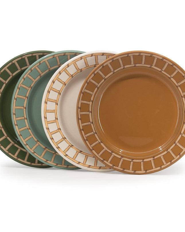 Domino x CCH Wicker Dinner Plates, Set of 4
