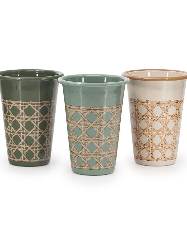 Domino x CCH Wicker 14 oz Tumblers, Set of 4