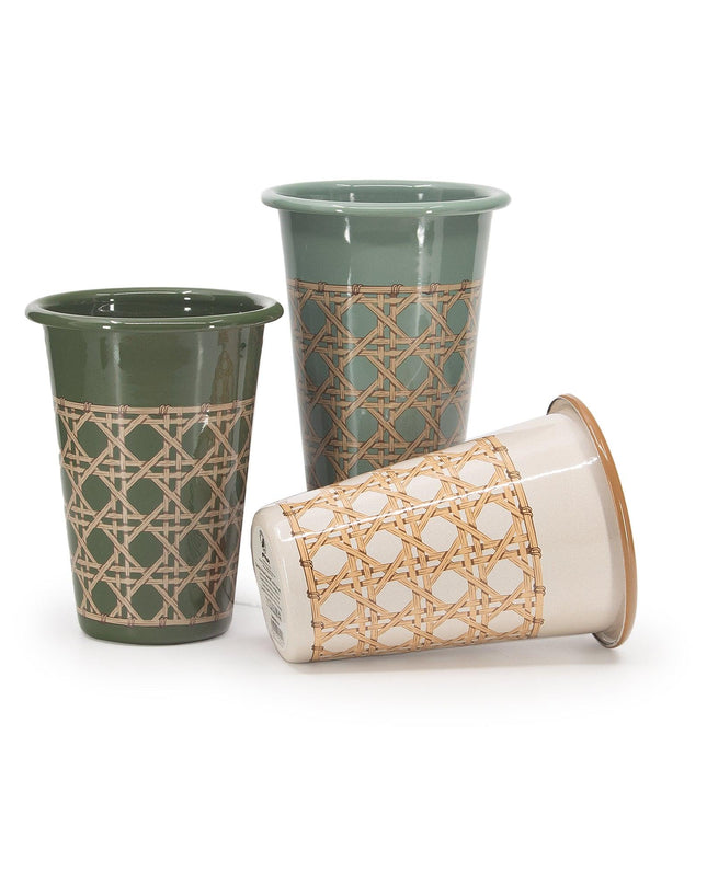 Domino x CCH Wicker 14 oz Tumblers, Set of 4
