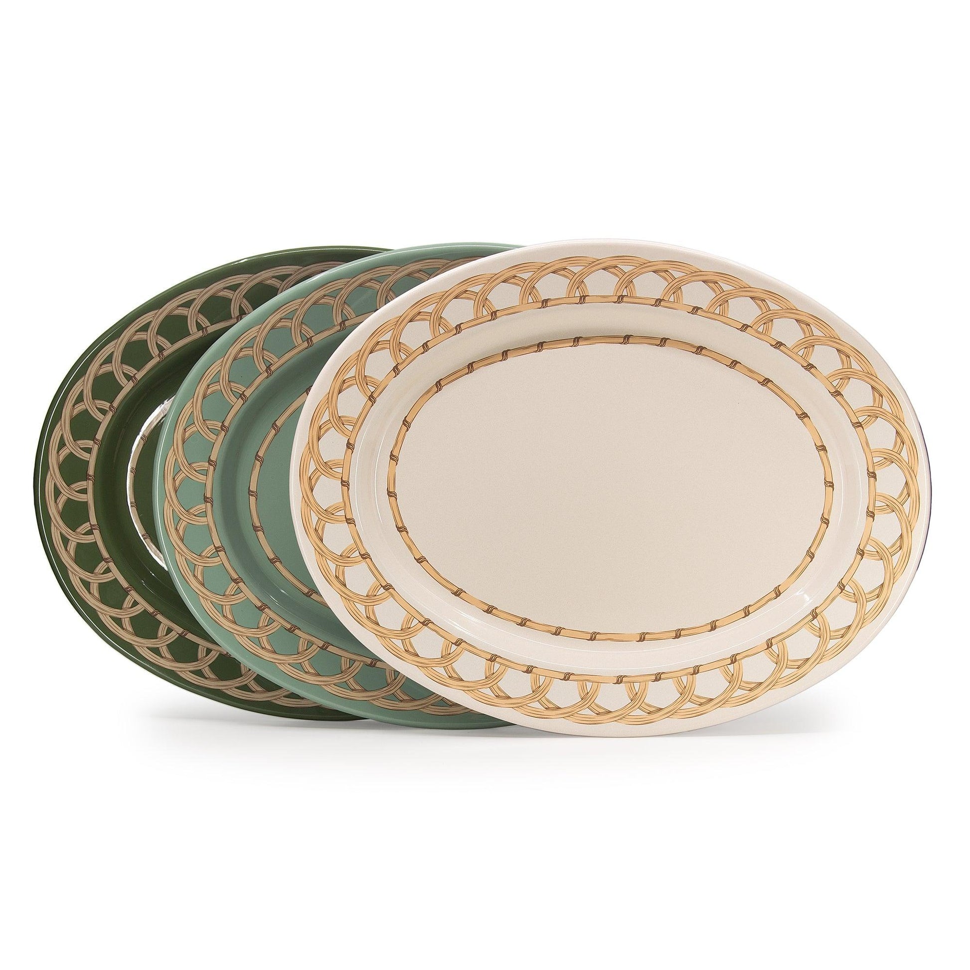 Domino x CCH Wicker Small 14 inch Oval Tray