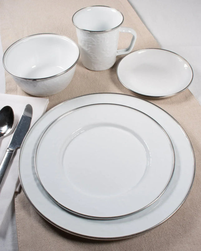 WW06 - Solid Oval Platter, White - Golden Rabbit Enamelware