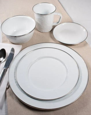 WW30 - White Solid Nesting Bowls - Golden Rabbit Enamelware
