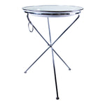 Solid White Tray with Steel Table Base