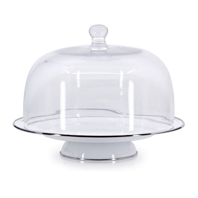 Solid White Cake Plate with Cover