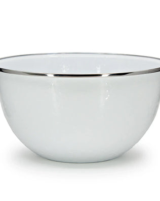 WW89 - Solid White Large Salad Bowl - Golden Rabbit Enamelware