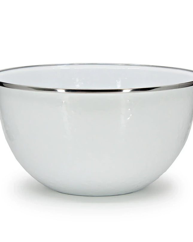WW89 - Solid White Large Salad Bowl - Golden Rabbit Enamelware