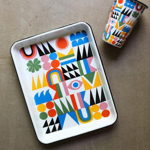 Lisa Congdon x CCH Small Rectangle Tray, Bright Side