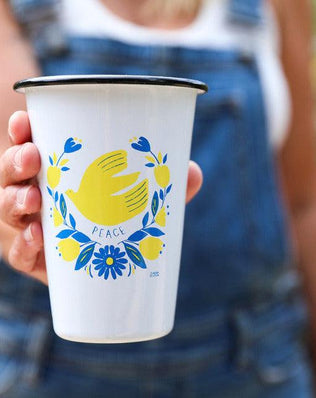 Claudia Pearson x CCH Peace for Ukraine 14 oz Tumbler, Black Rim