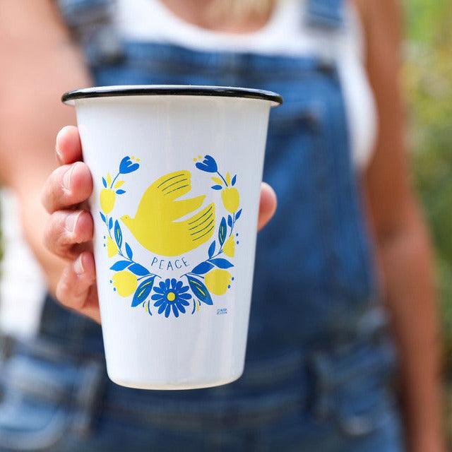 Claudia Pearson x CCH Peace for Ukraine 14 oz Tumbler, Black Rim
