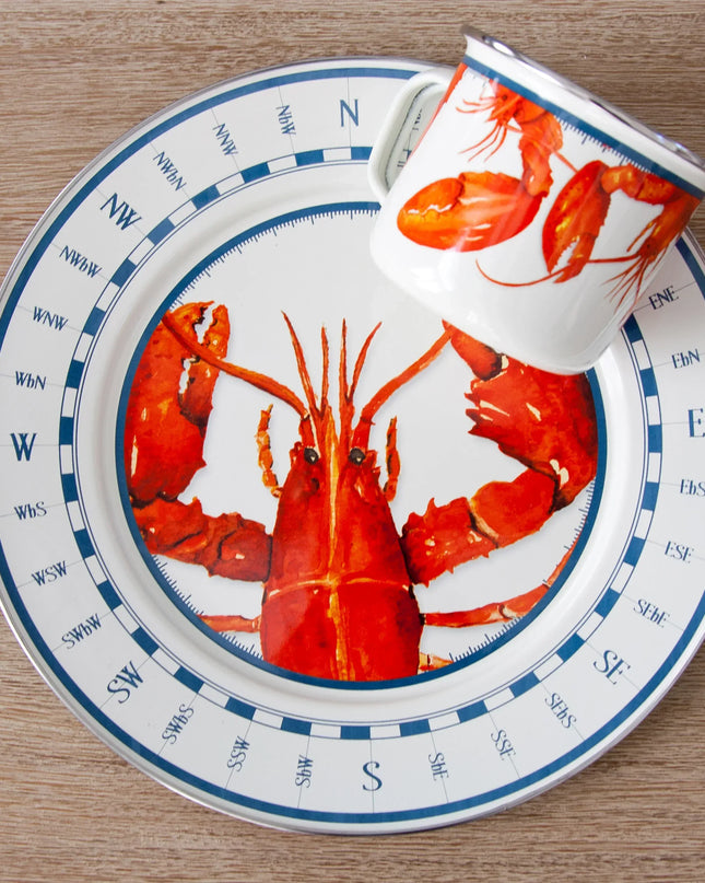LS26S2 - Lobster Chargers - Set of 2 - Golden Rabbit Enamelware