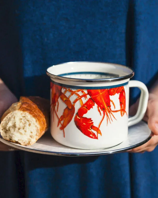 LS28S4 - Lobster 24 oz Grande Mugs - Set of 4 - Golden Rabbit Enamelware