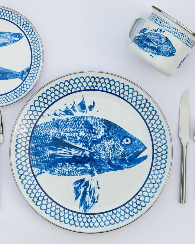 FC36S2 - Fish Camp Chargers - Golden Rabbit Enamelware
