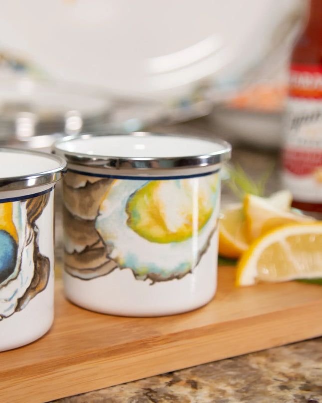 OY23S4 - Oyster Shooters - Set of 4 - Golden Rabbit Enamelware