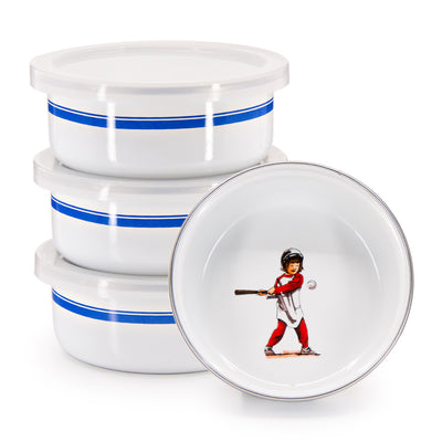 BA60S4 - Set of 4 Baseball Child Bowls - Image