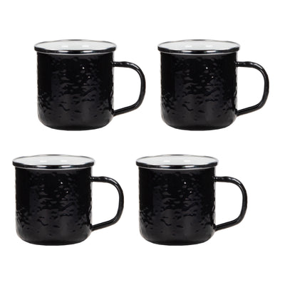 BK05S4 - Set of 4 Solid Black Adult Mugs  Primary Image