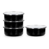 Set of 4 Solid Black Soup Bowls