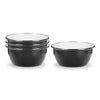 Set of 4 Solid Black Salad Bowls