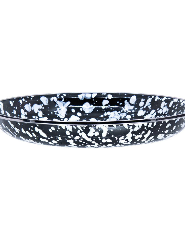 BL04S4 - Black Swirl Pasta Plates - Set of 4 - Golden Rabbit Enamelware