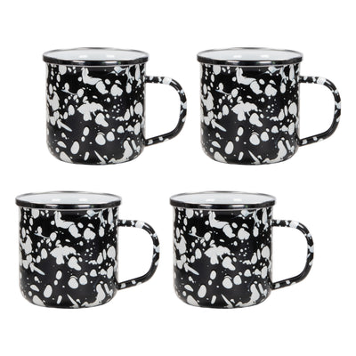 BL05S4 - Set of 4 Black Swirl Adult Mugs - Image