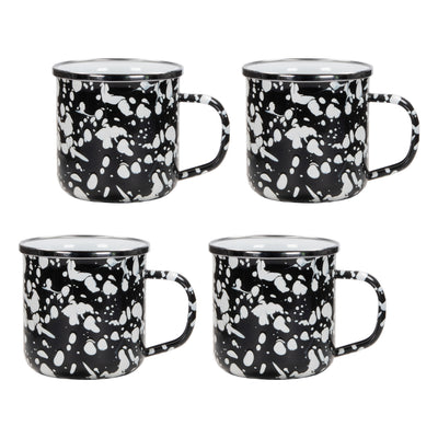 BL05S4 - Set of 4 Black Swirl Adult Mugs  Primary Image