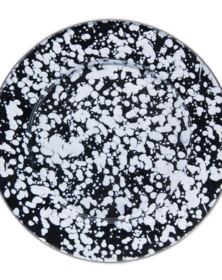 BL07S4 - Black Swirl Dinner Plates - Set of 4 - Golden Rabbit Enamelware