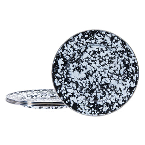 BL07S4 - Black Swirl Dinner Plates - Set of 4  1
