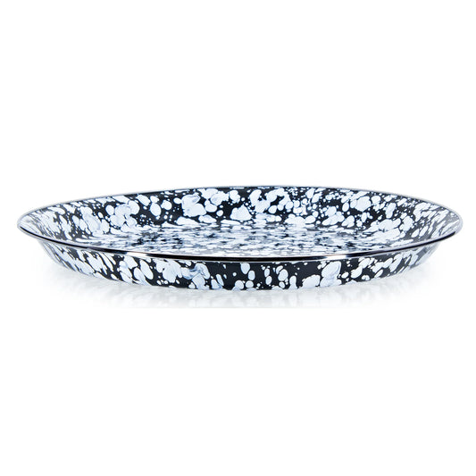 BL21 - Black Swirl Medium Tray - Golden Rabbit Enamelware