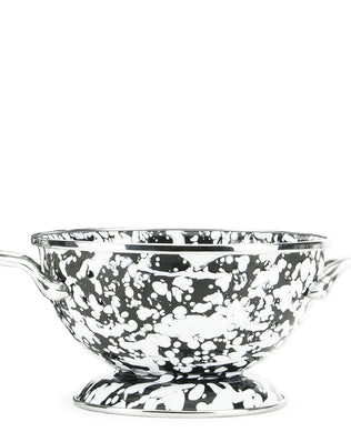 BL24 - Black Swirl Petite Colander - Golden Rabbit Enamelware