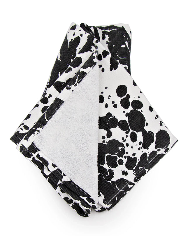 BL52 - Black Swirl Kitchen Towel Set - of 2 - Golden Rabbit Enamelware