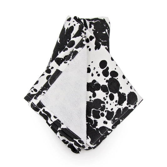BL52 - Black Swirl Kitchen Towel Set - of 2 - Golden Rabbit Enamelware