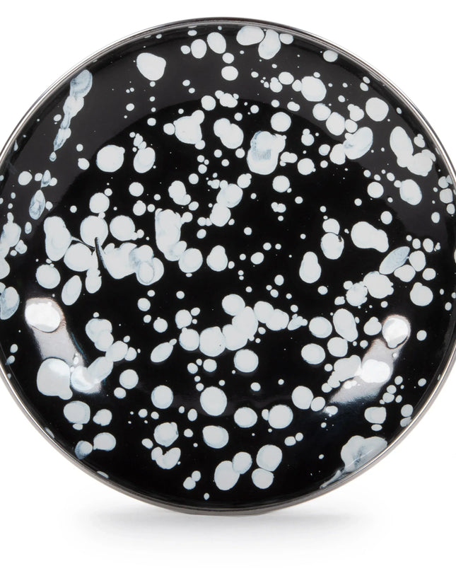 BL62S4 - Black Swirl Appetizer Plates- Set of 4 - Golden Rabbit Enamelware