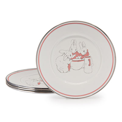 BPG11S4 - Set of 4 Girl Bunnies Child Plates - Image