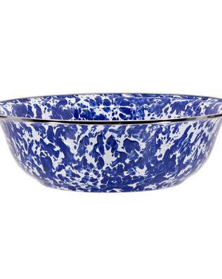CB03 - Cobalt Swirl Serving Bowl - Golden Rabbit Enamelware